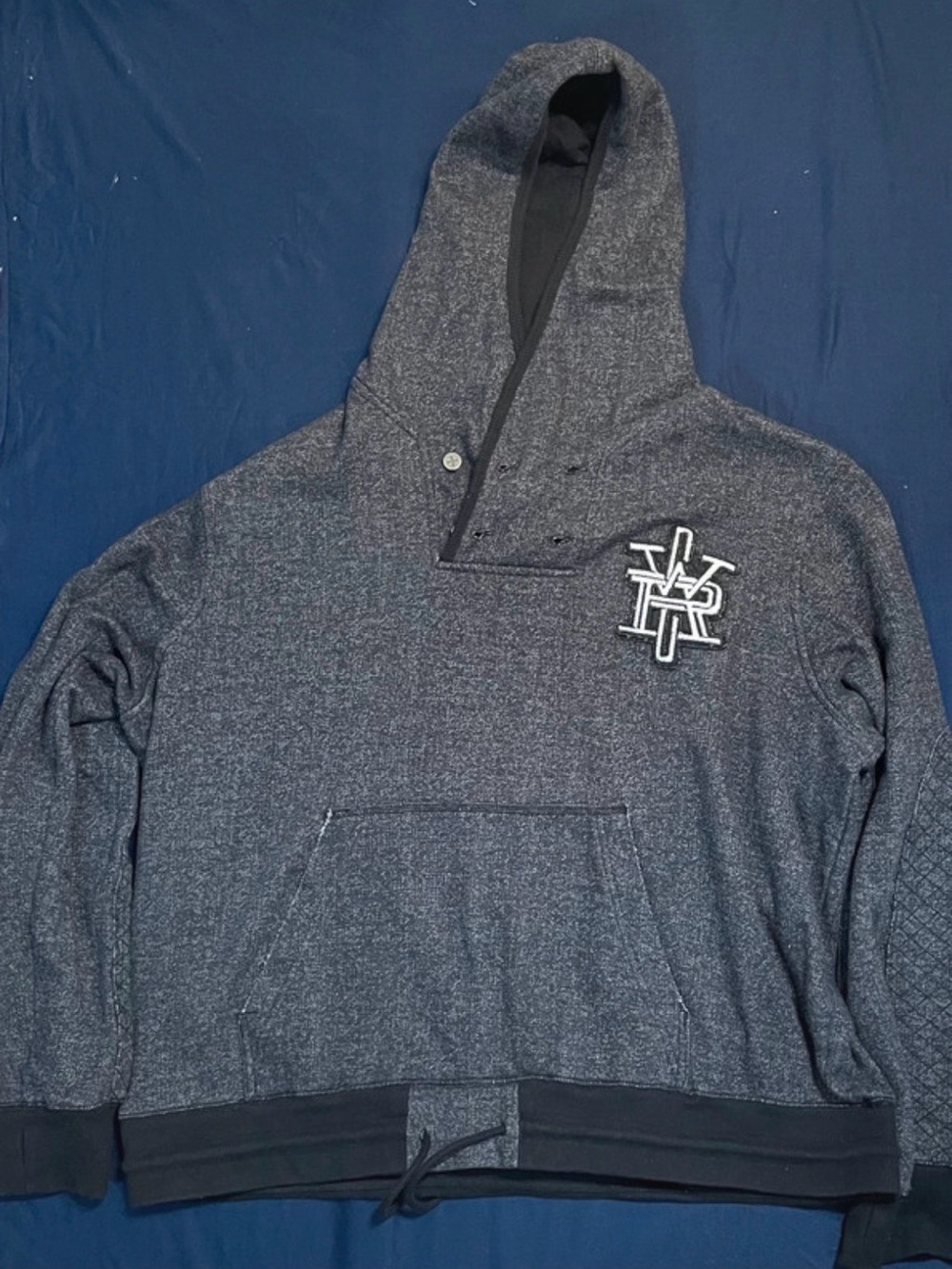 Rocawear Men’s Crewneck Hooded Sweater in Heather Charcoal